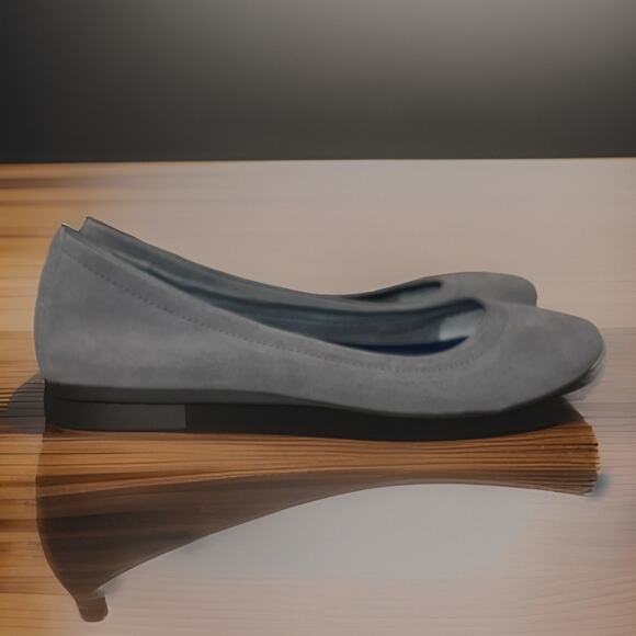 Crocs Womens Marine Faux Suede Ballet Flats Sz 8.5 GrayRubber Boho Stylish - Picture 1 of 8